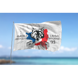 Drapeau avec attaches pour mât amicale bac 93 - police