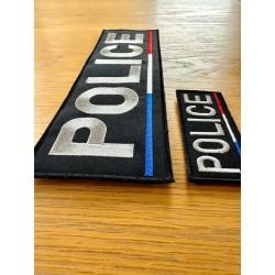V_BANDEAUX POLICE - POITRINE ET DOS - GRIS