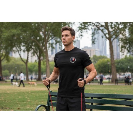 T-shirt homme BAC 93 noir 100% coton – flocage dos & cœur