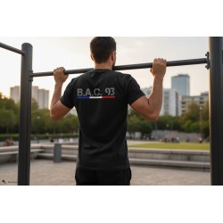 T-shirt homme BAC 93 noir 100% coton – flocage dos & cœur