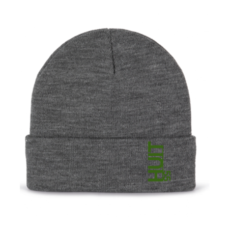 Bonnet HUIT55 gris avec broderie verte