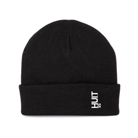 Bonnet HUIT55 noir avec broderie blanche